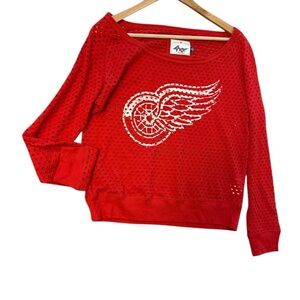Carl Banks NHL M GUV Red Wings mesh Perforated Winged Design Top